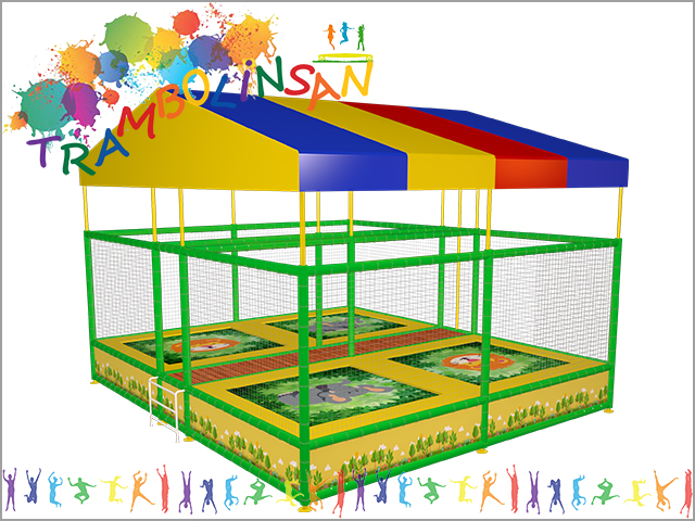 11 - 40677 - Çatılı Trambolin - Dörtlü