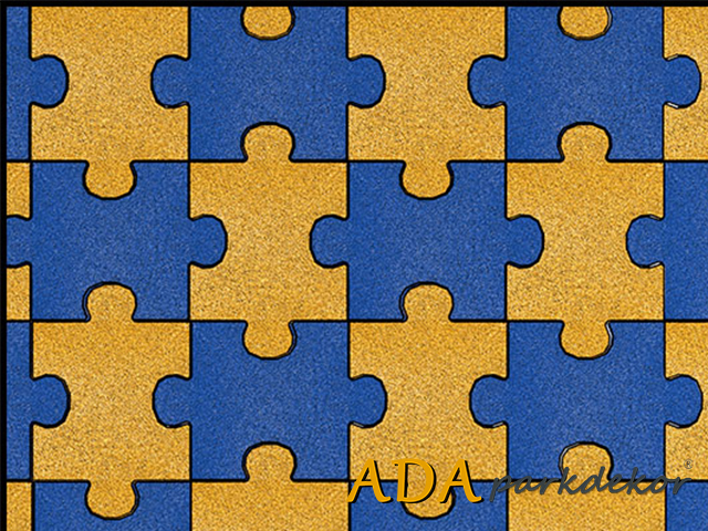 04-61006 Kauçuk Karo Zemin Kaplama(Sarı ve Mavi)