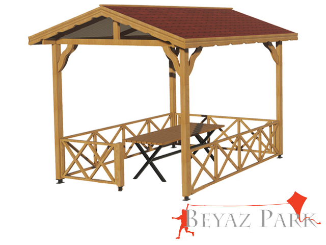 02 - 70119 Ahşap Ekonomik Mini Gazebo 250(L)x300(W)x310(H)