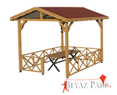 02 - 70119 Ahşap Ekonomik Mini Gazebo 250(L)x300(W)x310(H)