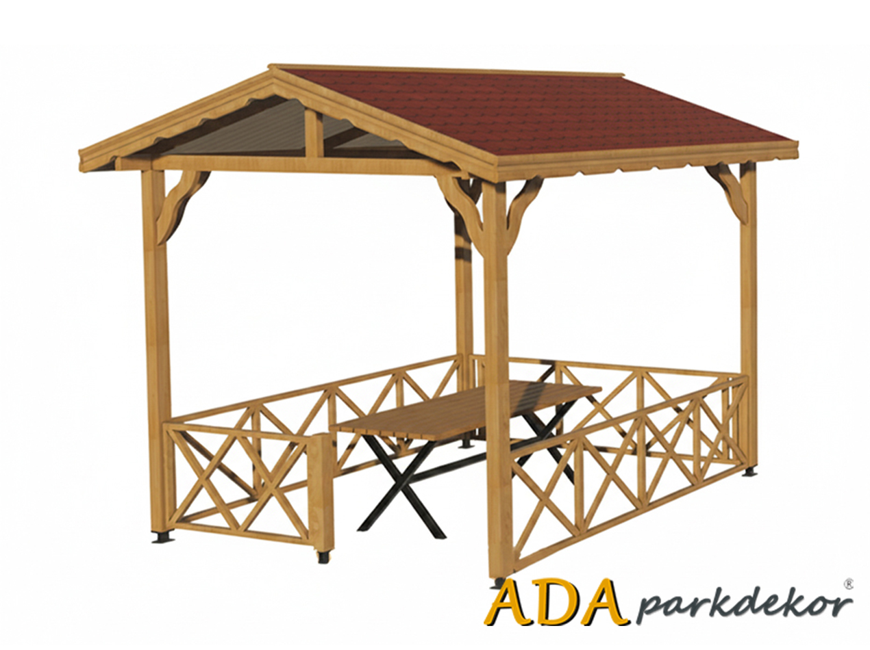 02 - 70119 Ahşap Ekonomik Mini Gazebo 250(L)x300(W)x310(H)
