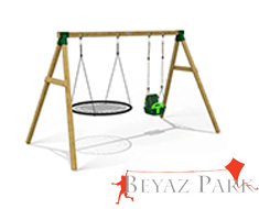 05 - 30615 - Ekonomik Ahşap Kuluçka Salıncak Seti İkili