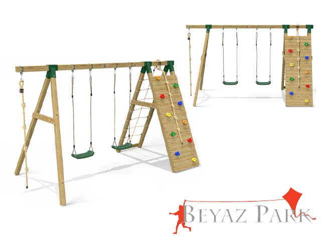 06 - 30625 - Ahşap Tırmanmalı Salıncak Seti