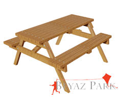 01 - 70514 Piknik Masası (Ahşap Masa) 145(L)x180(W)x75(H)
