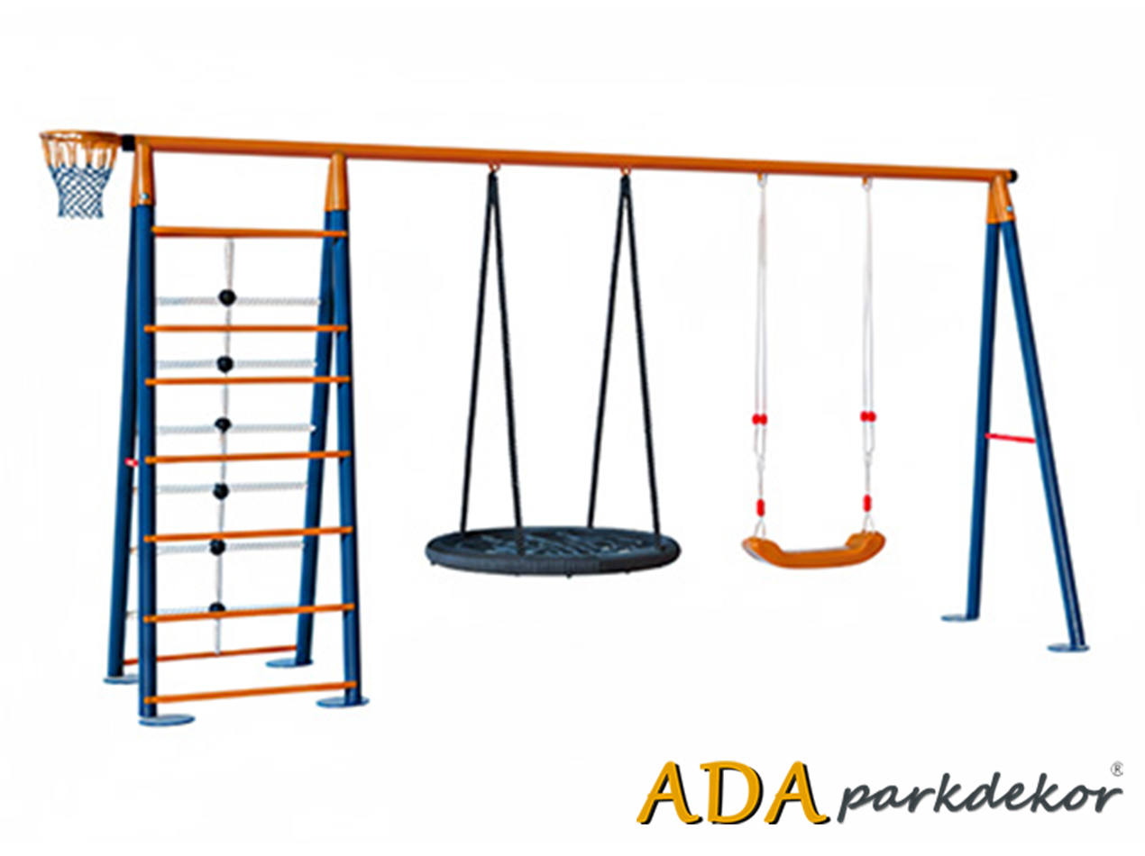  30718 - Metal Tırmanmalı Bahçe Çocuk ve Bebek Salıncak Seti