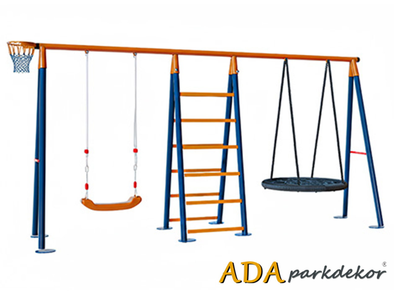  30719 - Metal Tırmanmalı Bahçe Çocuk ve Bebek Salıncak Seti