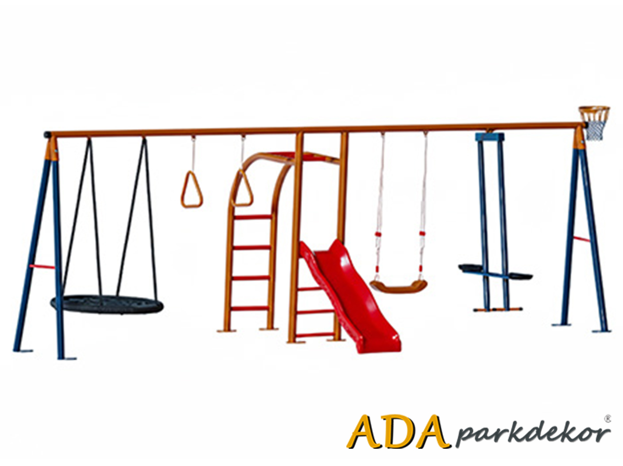 30724 - Barfiks Tırmanmalı Çoklu Bahçe Kaydırak Salıncak Seti