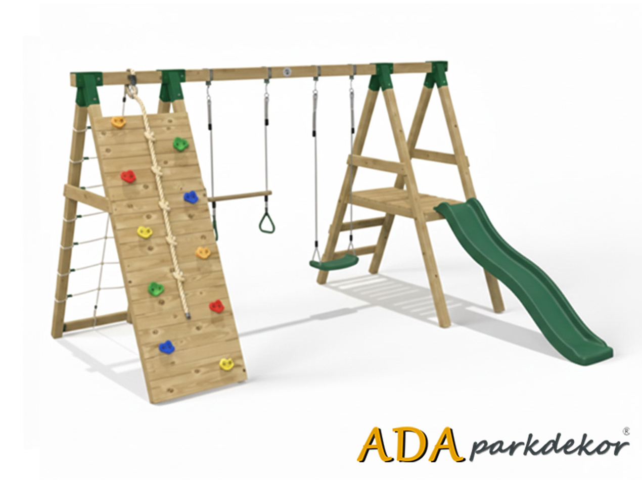 30640 Ahşap Tırmanmalı Kaydıraklı Salıncak Seti