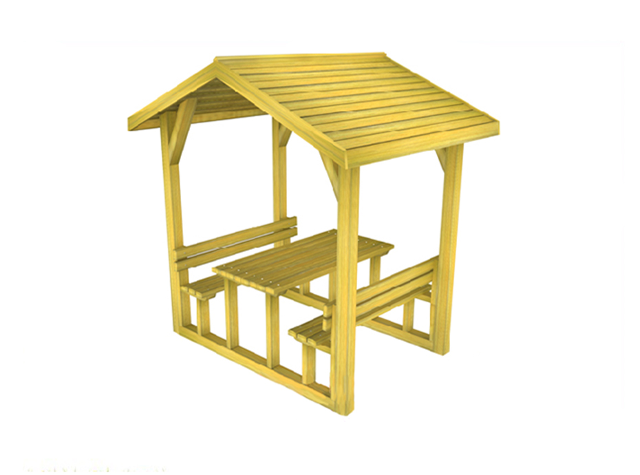 06 - 70410 Çatılı Piknik Masası (Ahşap) 210(L)x195(W)x250(H)