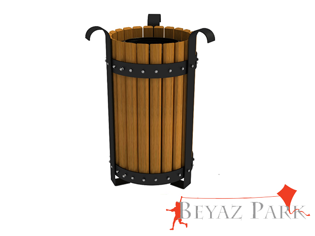 03 - 70909 Dış Mekan Ahşap Çöp Kovası 35(W)x57(H)