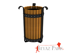03 - 70909 Dış Mekan Ahşap Çöp Kovası 35(W)x57(H)