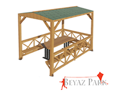 01 - 70107 Ahşap Ekonomik Mini Gazebo 200(L)x300(W)x250(H)