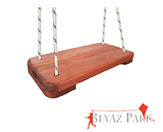 01 - Doğal Ahşap Park Salıncak Oturağı (Halatlı) - Çocuklar için
