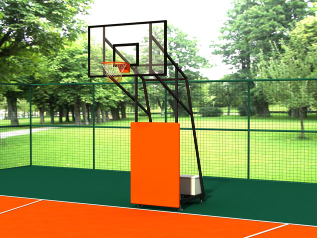 05 -60297 Dört Ayaklı Ön Korumalı Basketbol Potası Cam Panya