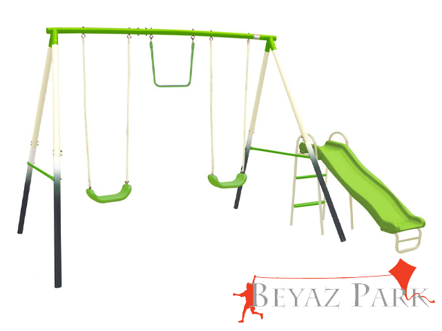 03 - 30720 - Metal Kaydıraklı Bahçe Salıncak Seti