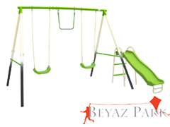 03 - 30720 - Metal Kaydıraklı Bahçe Salıncak Seti