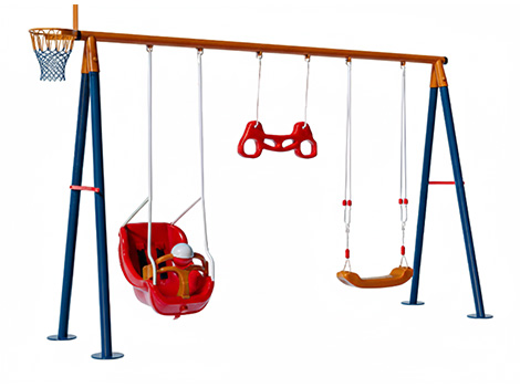 30716 - Metal Üçlü Bahçe Çocuk ve Bebek Salıncak Seti