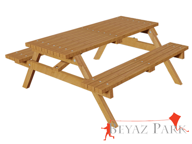 01 - 70514 Piknik Masası (Ahşap Masa) 145(L)x180(W)x75(H)