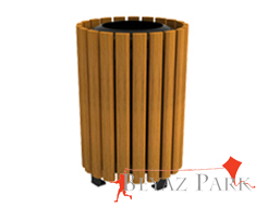 01 - 70901 Dış Mekan Ahşap Çöp Kovası 35(W)x57(H)