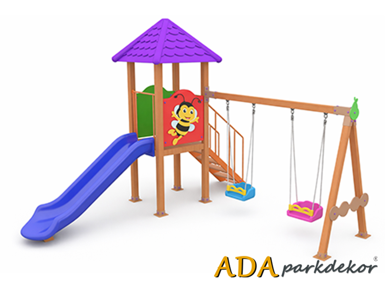 Ahşap Seri Çocuk Oyun Parkı - Park 01