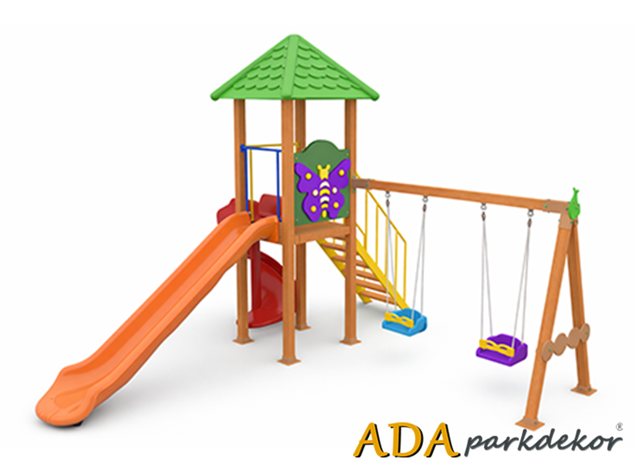 Ahşap Seri Çocuk Oyun Parkı - Park 03