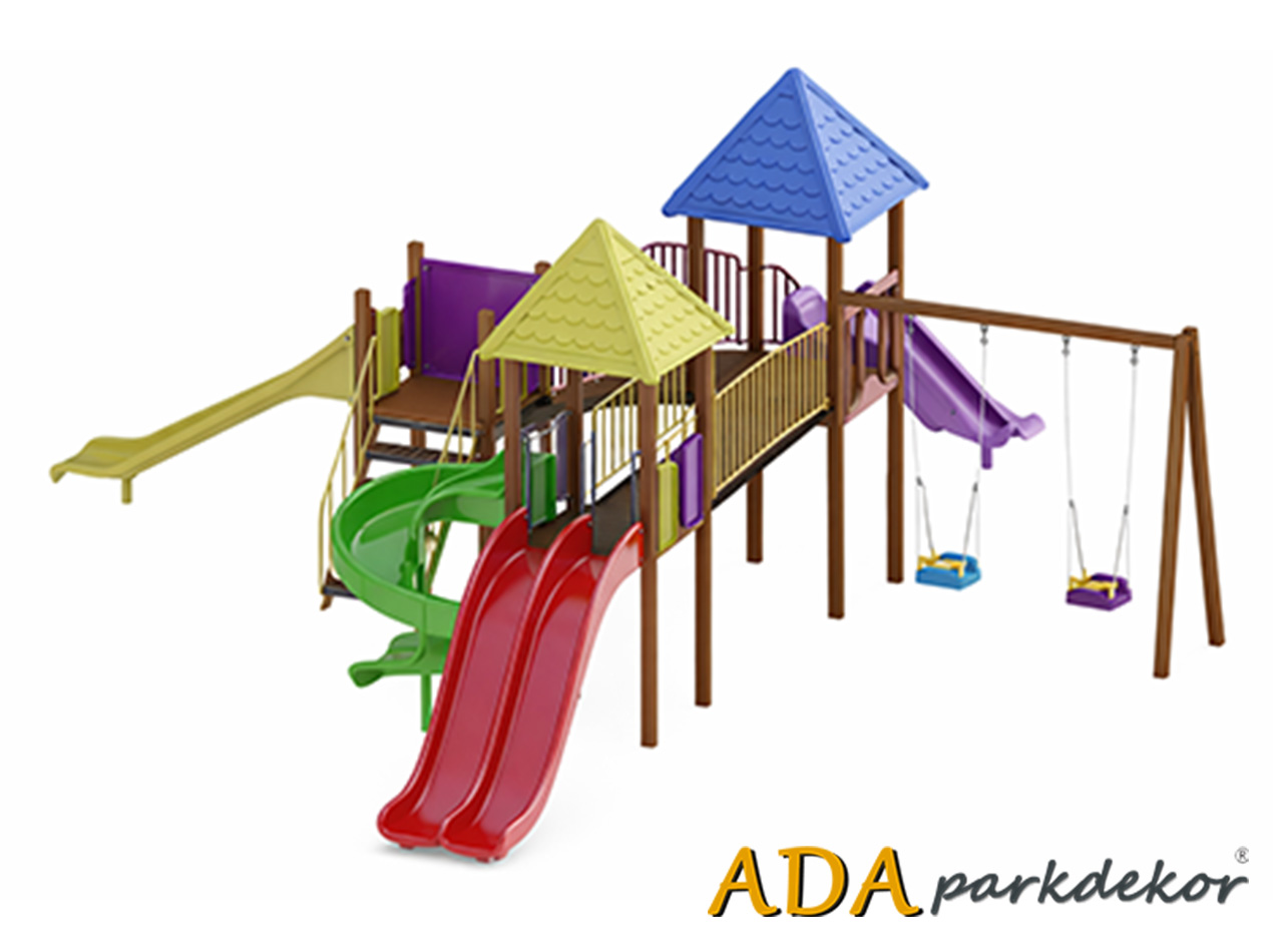 Ahşap Seri Çocuk Oyun Parkı - Park 06