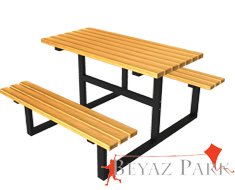 03 - 70535 Piknik Masası (Metal Ayaklı) 145(L)x182(W)x75(H)