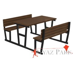 05 - 70553 Piknik Masası (Metal Ayaklı) 195(L)x190(W)x80(H)