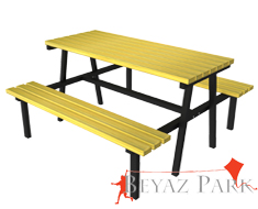 04 - 70542 Piknik Masası (Metal Ayaklı) 195(L)x180(W)x75(H)