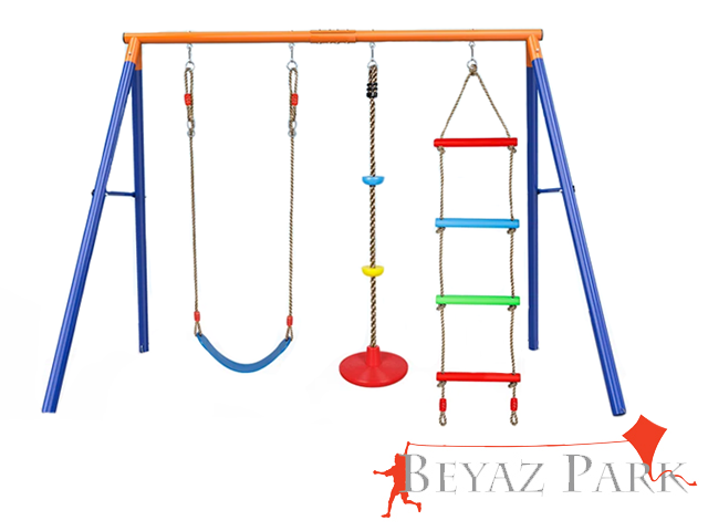 01 - 30710 - Metal Tırmanmalı Bahçe Salıncak Seti