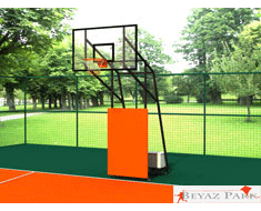 05 -60297 Dört Ayaklı Ön Korumalı Basketbol Potası Cam Panya