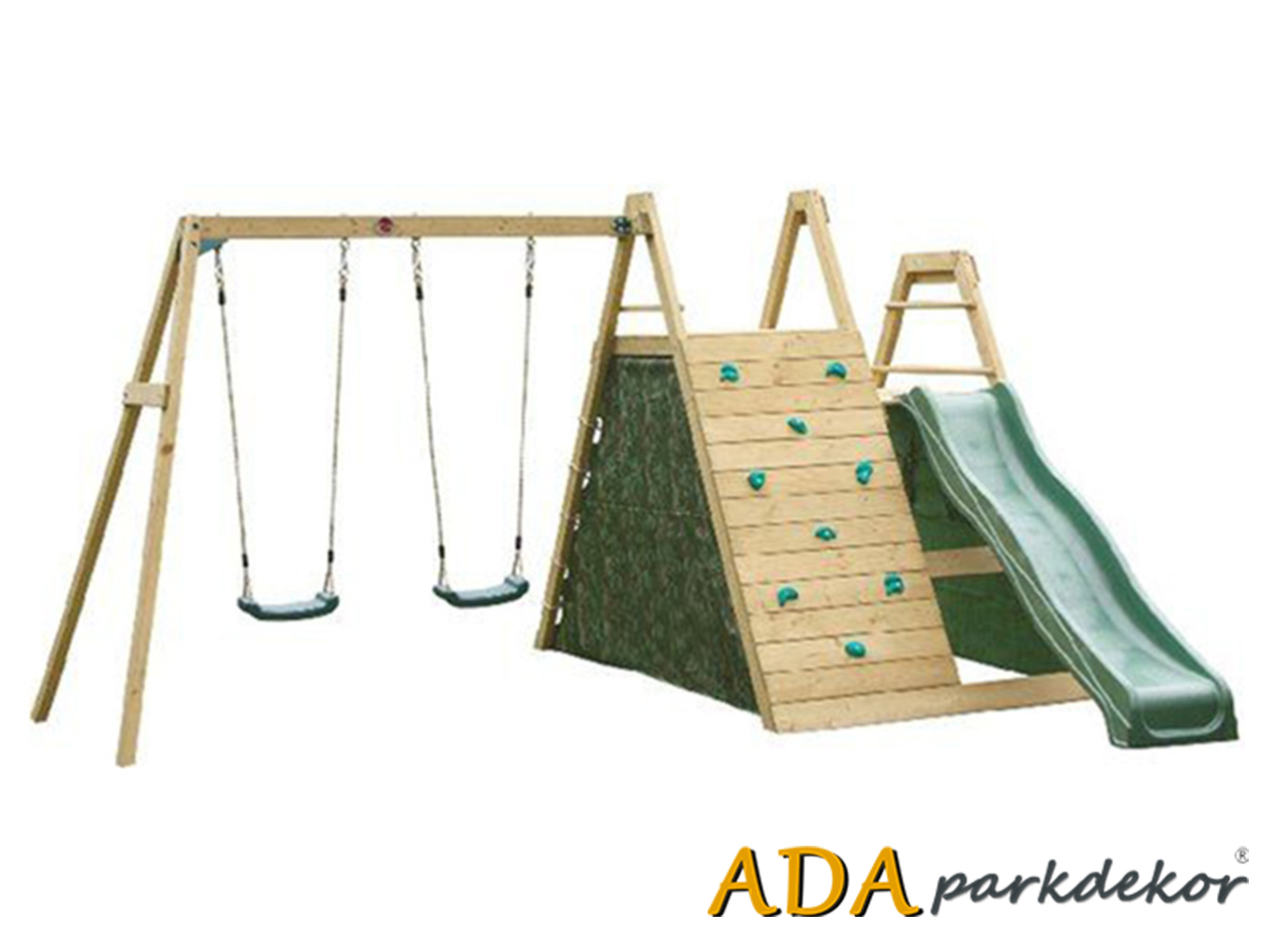 30677 Tırmanmalı Kaydıraklı İkili Salıncaklı Set