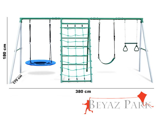 05 - 30730 - Metal İp Tırmanmalı Bahçe Salıncak Seti