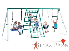05 - 30730 - Metal İp Tırmanmalı Bahçe Salıncak Seti