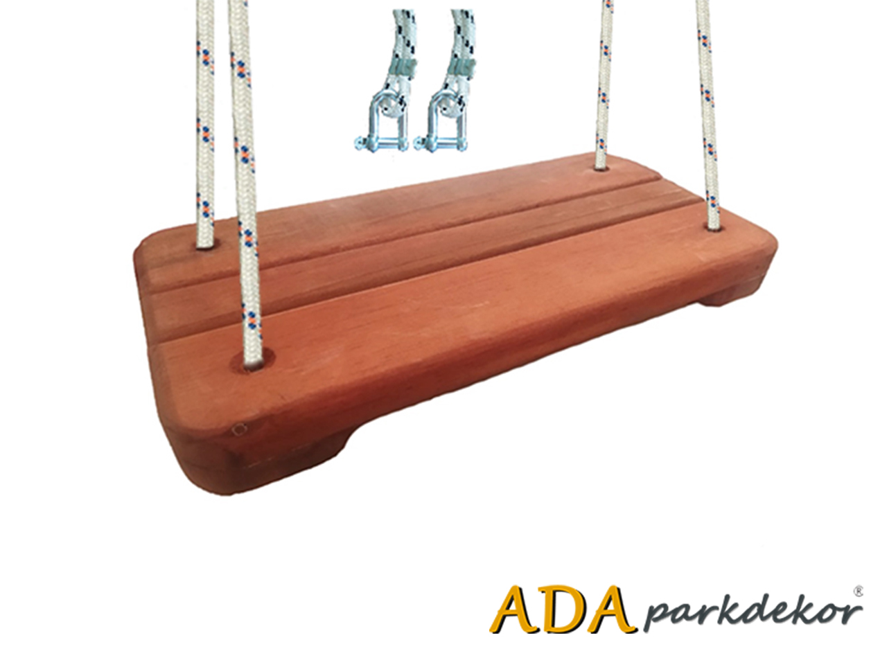01 - Doğal Ahşap Park Salıncak Oturağı (Halatlı) - Çocuklar için